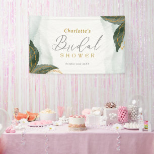 Elegantes Grün Goldenes Brautparty Banner