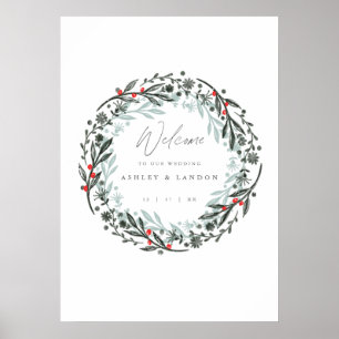 Elegantes Grün Hochzeitszeichen Poster