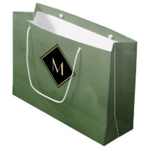 Elegantes Grün mit einfachem Gold Monogramm