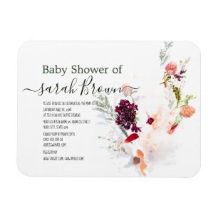ELEGANTES GRÜN, ORANGE, ROT UND WEIN BABY SHOWER MAGNET