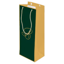 Elegantes Grün- und Gold-Monogramm-Schriftname 