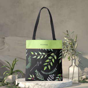 Elegantes Grünblätter-Muster Klassisch Trendig Tasche