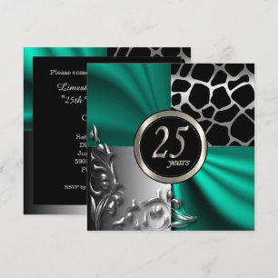 Elegantes Grünes 25-jähriges Party Einladung