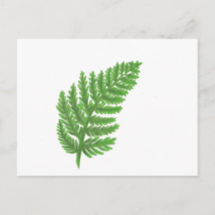 Elegantes grünes Aquarellenfarn-Waldland-Blätter Postkarte