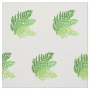 Elegantes grünes Aquarellenfarn-Waldland-Blätter Stoff