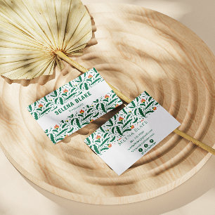 Elegantes Grünes Blumendesign   Chic & Modern Visitenkarte