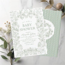Elegantes, grünes Blumenstrauß Chinoiserie Baby