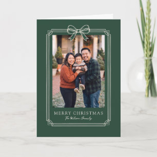 Elegantes grünes Bogen-Design Frohe Weihnachten Fo