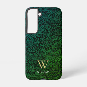 Elegantes grünes Boho-Botanik-Muster-Monogramm Samsung Galaxy Hülle