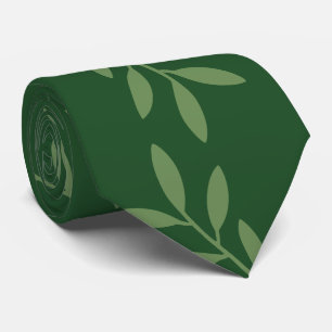 Elegantes grünes botanisches Blätter-Muster Herren Krawatte