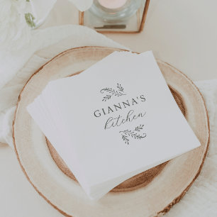 Elegantes grünes botanisches Personalisiert Serviette