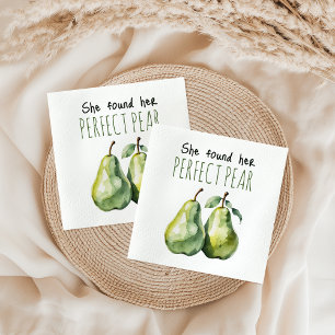 Elegantes grünes Brunch Perfect Pear Brautparty Serviette