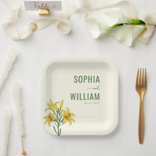 Elegantes grünes Floraldesign Pappteller