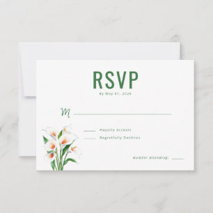 Elegantes grünes florales RSVP Karte