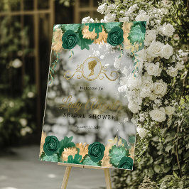 Elegantes grünes, florales Viktorianisches Brautpa Acrylschild