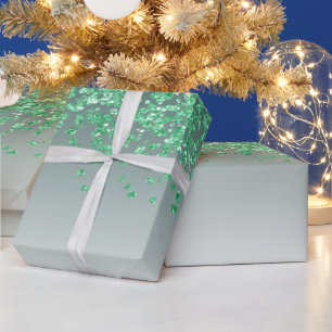 Elegantes grünes Glitter-Ombre-Kaskadendesign  Geschenkpapier
