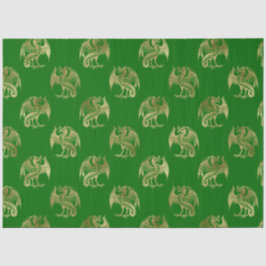 Elegantes grünes Gold Dragon Tissue Paper Seidenpapier