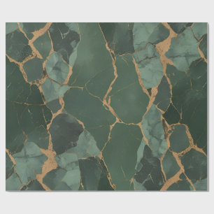 Elegantes grünes Gold-Marmor-Umschlagpapier Geschenkpapier