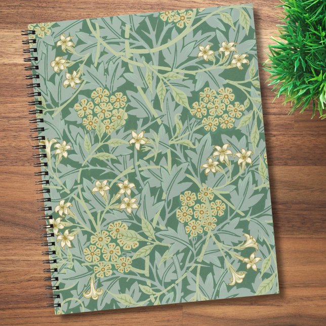 Elegantes grünes Jasmin-Blumenmuster Notizbuch (Von Creator hochgeladen)