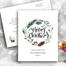 Elegantes grünes Kiefernwald Wasserfarbe