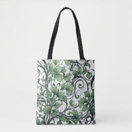 Elegantes grünes Leaf- und Weinmuster Tasche