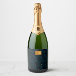 Elegantes grünes Leder, Diamanten, Monogramm