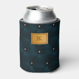 Elegantes grünes Leder, Diamanten, Monogramm Dosenkühler