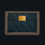 Elegantes grünes Leder, Diamanten, Monogramm Trifold Geldbörse<br><div class="desc">Elegante Diamanten und Ihr Monogramm.</div>