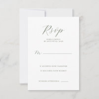 Elegantes grünes minimalistisches RSVP