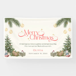 Elegantes grünes Wasserfarben-Frohe-Weihnachten-Ba Banner