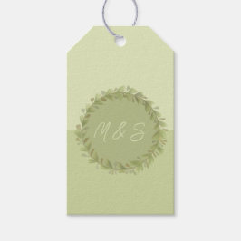 Elegantes grünes Watercolor Personalisiert Geschenkanhänger