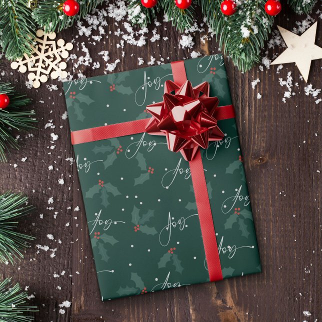 Elegantes grünes Weihnachtswrapping Paper Geschenkpapier (Von Creator hochgeladen)