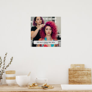 Elegantes Haarsalon-Personalisiertes Namensposter Poster