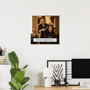 Elegantes Haarsalon-Personalisiertes Namensposter Poster