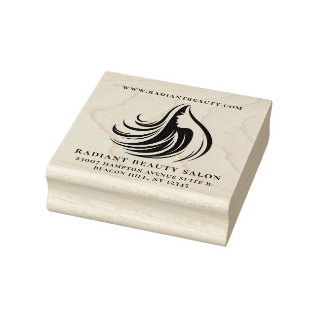 Elegantes Hair Salon Logo Business Gummistempel (Stempel)