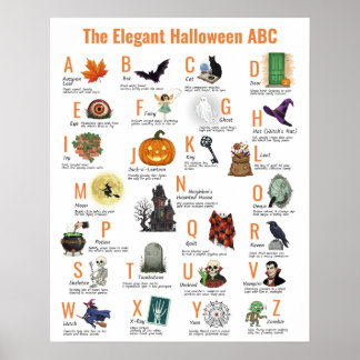 Elegantes Halloween-ABC-Plakat | Stil der 1950er J Poster