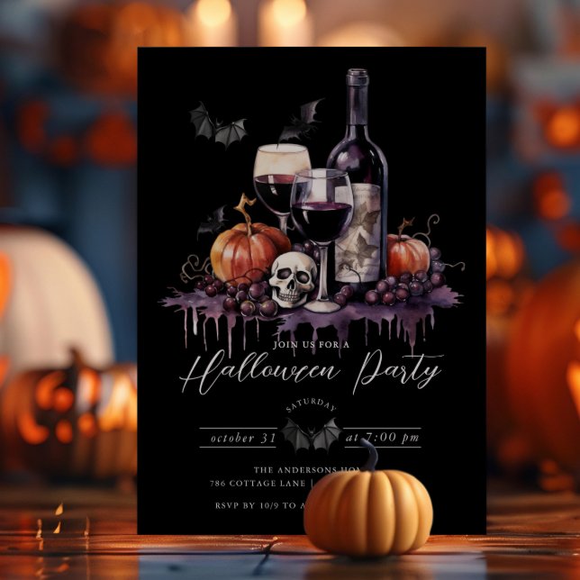 Elegantes Halloween-Cocktail-Party Einladung (Von Creator hochgeladen)