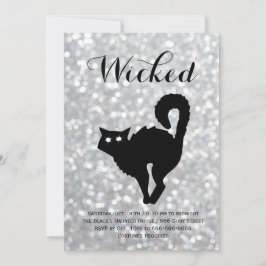 Elegantes Halloween Costume Party - Katzen Glitzer Einladung
