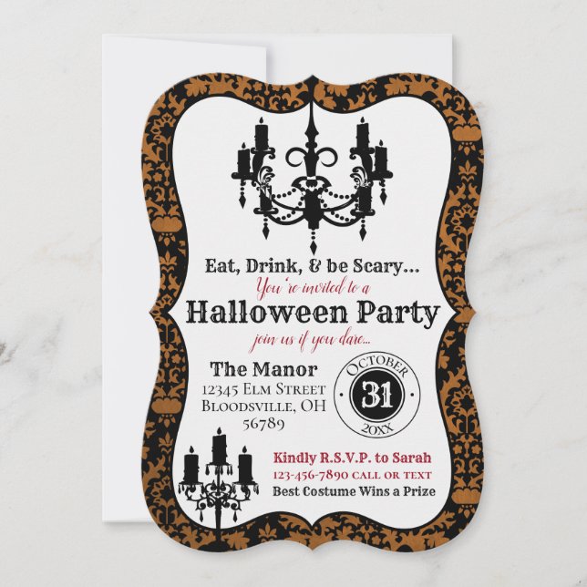 Elegantes Halloween-Einladung - Hasen-Eve-Party Einladung (Vorderseite)