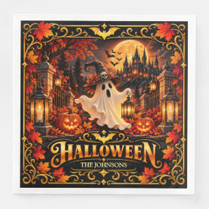 Elegantes Halloween-Kürbis-Süßigkeiten-oder-Saures Serviette