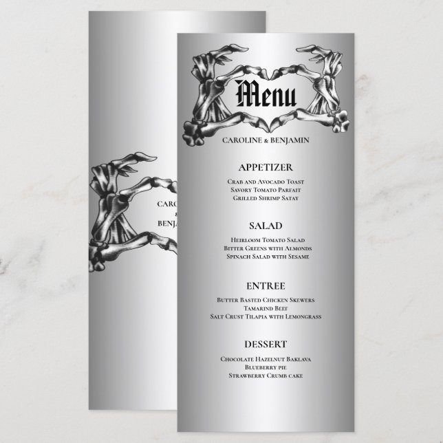 Elegantes Halloween-Menü Menükarte (Vorne/Hinten)