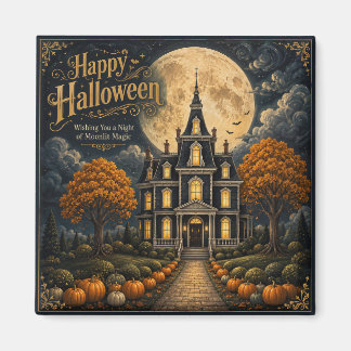 Elegantes Halloween-Spookschloss Magnet