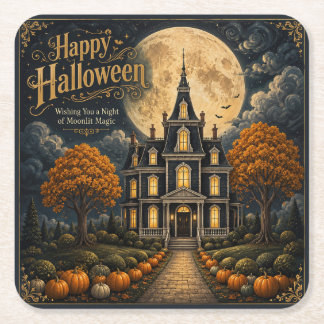 Elegantes Halloween-Spookschloss Rechteckiger Pappuntersetzer