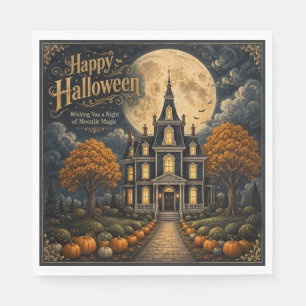 Elegantes Halloween-Spookschloss Serviette