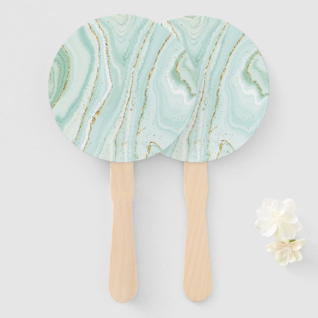 elegantes handgemaltes flüssiger Marmor-Design mit Fächer (Vorne und Hinten)