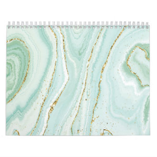 elegantes handgemaltes flüssiger Marmor-Design mit Kalender
