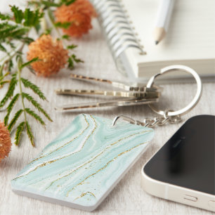 elegantes handgemaltes Flüssigmarbledesign mit Gli Schlüsselanhänger