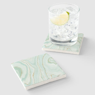 elegantes handgemaltes Liquid-Marble-Design mit Gl Steinuntersetzer