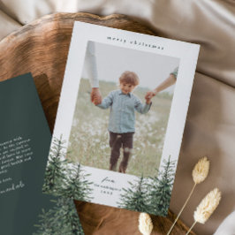 Elegantes handgemaltes Pine Tree Foto Weihnachtsho Feiertagskarte