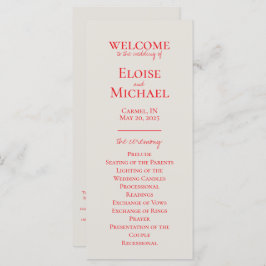 Elegantes, handgeschriebenes Hochzeitsprogramm